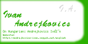 ivan andrejkovics business card